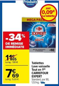Carrefour - Tablettes Lave Vaisselle Tout En 1 Expert offre à 7,69€ sur Carrefour Market