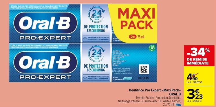 Oral-B - Dentifrice Pro Expert <<Maxi Pack>> offre à 3,23€ sur Carrefour Market