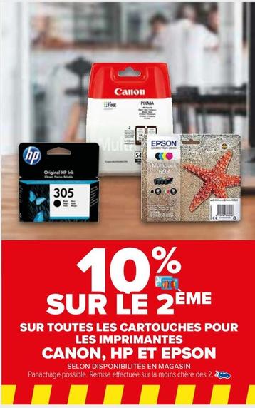 Hp - Sur Toutes Les Cartouches Pour Les Imprimantes offre sur Carrefour Market