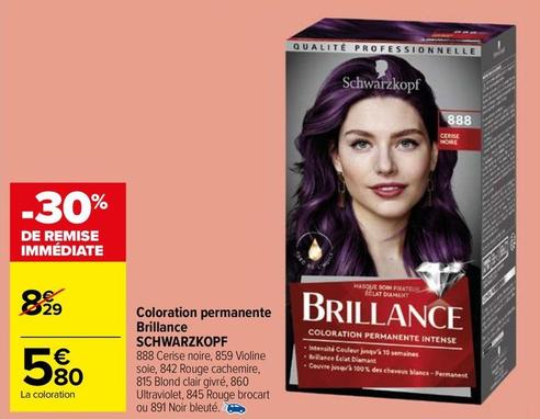 Schwarzkopf - Coloration Permanente Brillance offre à 5,8€ sur Carrefour Market