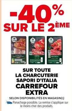 Carrefour - Sur Toute La Charcuterie Sapori D'italia Extra offre sur Carrefour Market