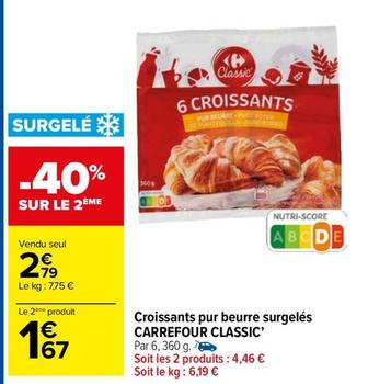 Carrefour - Croissants Pur Beurre Surgelés Classic offre à 2,79€ sur Carrefour Market