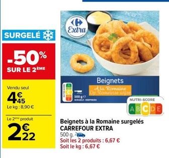 Carrefour - Beignets À La Romaine Surgelés Extra offre à 4,45€ sur Carrefour Market