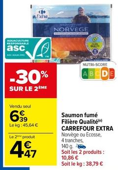 Carrefour - Saumon Fumé Filière Qualité Extra offre à 6,39€ sur Carrefour Market