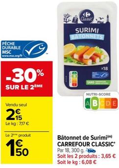 Carrefour - Bâtonnet De Surimi Classic offre à 2,15€ sur Carrefour Market