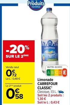 Carrefour - Limonade  offre à 0,72€ sur Carrefour Market