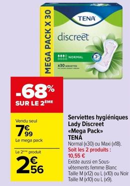 Tena - Serviettes Hygiéniques Lady Discreet <<Mega Pack>> offre à 7,99€ sur Carrefour Market