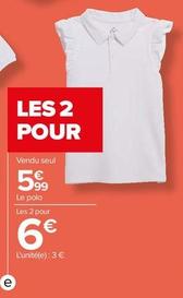 Polo Fille offre à 5,99€ sur Carrefour