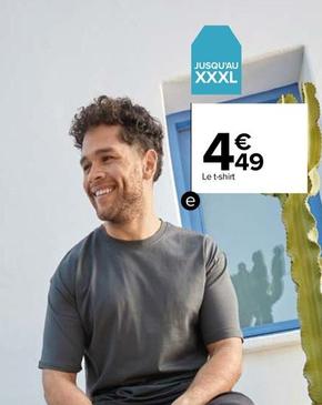 Tex - T Shirt Uni Oversize Homme offre à 4,49€ sur Carrefour
