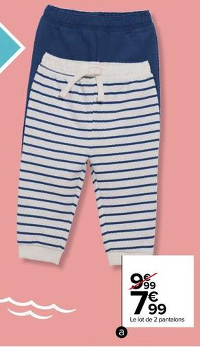 Lot De 2 Pantalons Bébé offre à 7,99€ sur Carrefour