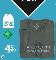 T-shirt Imprime Bio Homme offre à 4,49€ sur Carrefour