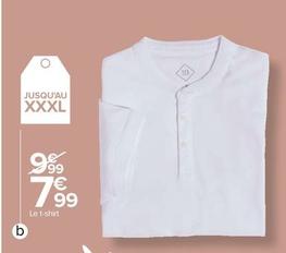 Tex - T Shirt Piqué Uni Col Mao Homme offre à 7,99€ sur Carrefour