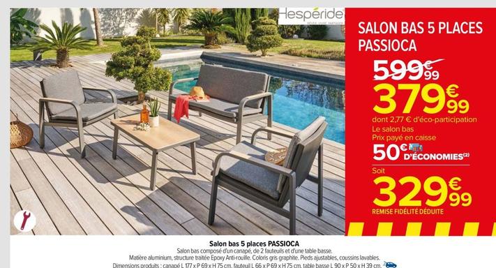 Passioca - Salon Bas 5 Places offre à 379,99€ sur Carrefour