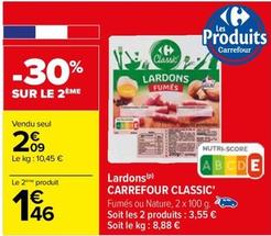 Carrefour - Lardons Classic offre à 2,09€ sur Carrefour