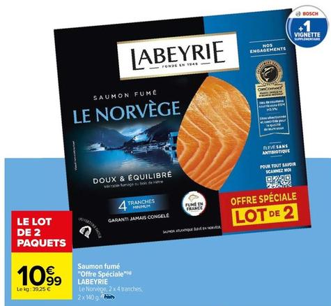 Labeyrie - Saumon Fumé "Offre Spéciale" offre à 10,99€ sur Carrefour