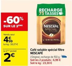 Nescafé - Café Soluble Spécial Filtre offre à 4,99€ sur Carrefour