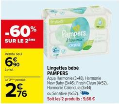 Pampers - Lingettes Bébé offre à 6,9€ sur Carrefour
