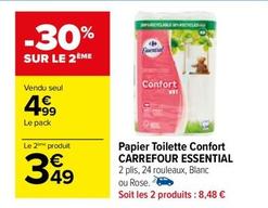 Carrefour - Papier Toilette Confort Essential offre à 4,99€ sur Carrefour