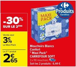 Carrefour - Mouchoirs Blancs Confort "Maxi Pack" Soft offre à 3,79€ sur Carrefour