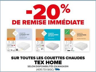 Tex Home - Sur Toutes Les Couettes Chaudes  offre sur Carrefour