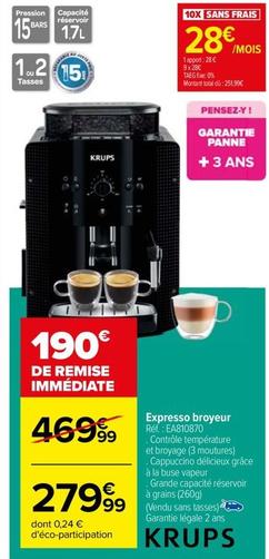 Krups - Expresso Broyeur offre à 279,99€ sur Carrefour