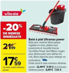 Vileda - Balai À Plat Utramax Power offre à 17,59€ sur Carrefour