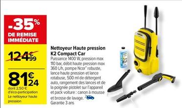 Kärcher - Nettoyeur Haute Pression K2 Compact Car offre à 81,24€ sur Carrefour