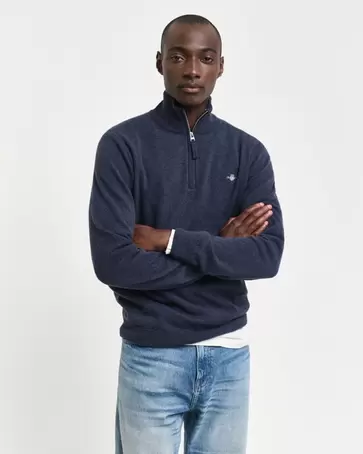 Pull à demi-zip en laine d'agneau ultra-fine offre à 150€ sur Gant