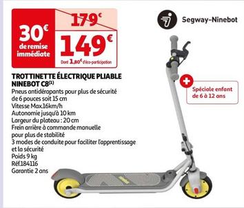 Ninebot - Trottinette Électrique Pliable C8 offre à 149€ sur Auchan Hypermarché