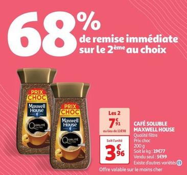 Maxwell House - Café Soluble offre à 3,96€ sur Auchan Supermarché