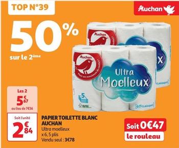 Auchan - Papier Toilette Blanc offre à 3,78€ sur Auchan Supermarché