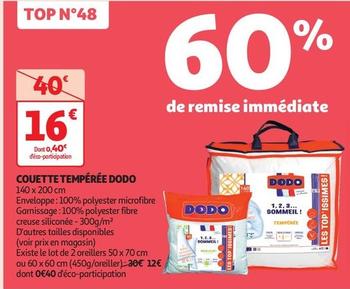 Dodo - Couette Temperee offre à 16€ sur Auchan Supermarché