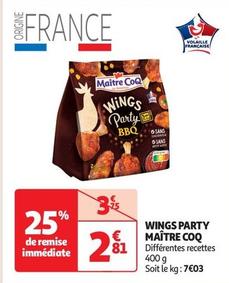 Maître Coq - Wings Party offre à 2,81€ sur Auchan Supermarché