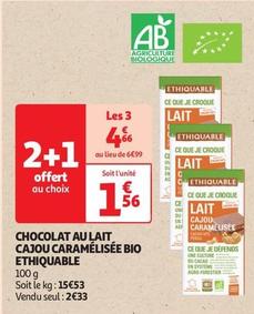 ethiquable - chocolat au lait cajou caramélisée bio