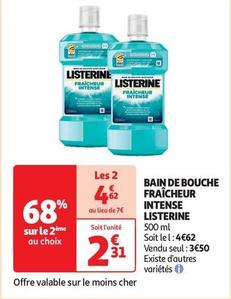 Listerine - Bain De Bouche Fraîcheur Intense offre à 3,5€ sur Auchan Supermarché