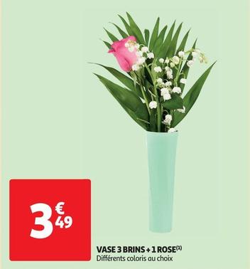 Vase 3 Brins+1 Rose offre à 3,49€ sur Auchan Supermarché