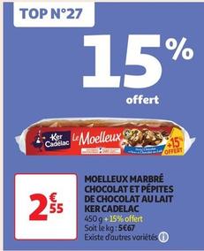 Ker Cadelac - Moelleux Marbré Chocolat Et Pépites De Chocolat Au Lait offre à 2,55€ sur Auchan Supermarché