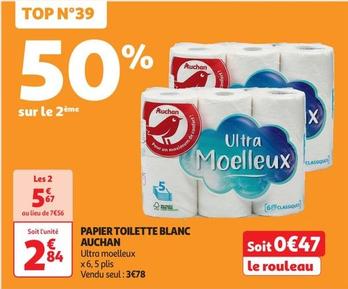 Auchan - Papier Toilette Blanc offre à 2,84€ sur Auchan Supermarché