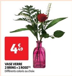 Vase Verre 2 Brins + 1 Rose offre à 4,49€ sur Auchan Supermarché