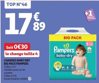 Pampers - Changes Baby Dry Big Pack offre à 17,89€ sur Auchan Supermarché