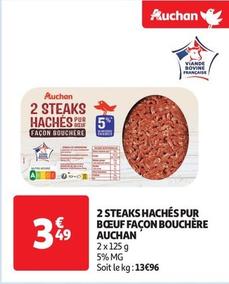 Auchan - 2 Steaks Hachés Pur Bœuf Façon Bouchère