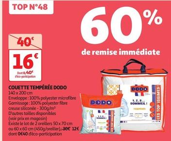 Dodo - Couette Tempérée offre à 16€ sur Auchan Supermarché