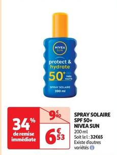 Nivea - Spray Solaire Spf 50+ offre à 6,53€ sur Auchan Supermarché