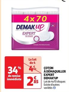 Demak Up - Coton À Démaquiller Expert offre à 2,85€ sur Auchan Supermarché