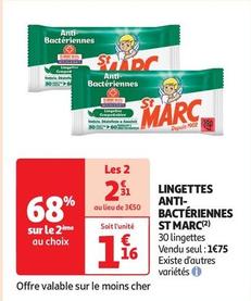 St Marc - Lingettes Anti- Bactériennes offre à 1,75€ sur Auchan Supermarché