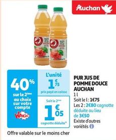 Auchan - Pur Jus De Pomme Douce offre à 1,75€ sur Auchan Supermarché