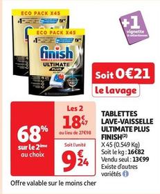 Finish - Tablettes Lave-vaisselle Ultimate Plus offre à 13,99€ sur Auchan Supermarché