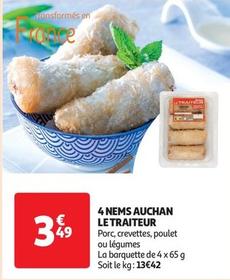 Auchan Le Traiteur - 4 Nems offre à 3,49€ sur Auchan Supermarché