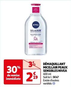Nivea - Démaquillant Micellair Peaux Sensible offre à 2,19€ sur Auchan Hypermarché