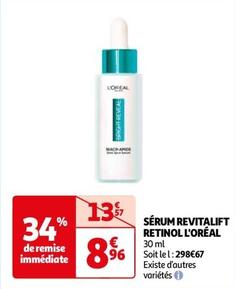 L'oréal - Sérum Revitalift Retinol offre à 8,96€ sur Auchan Hypermarché